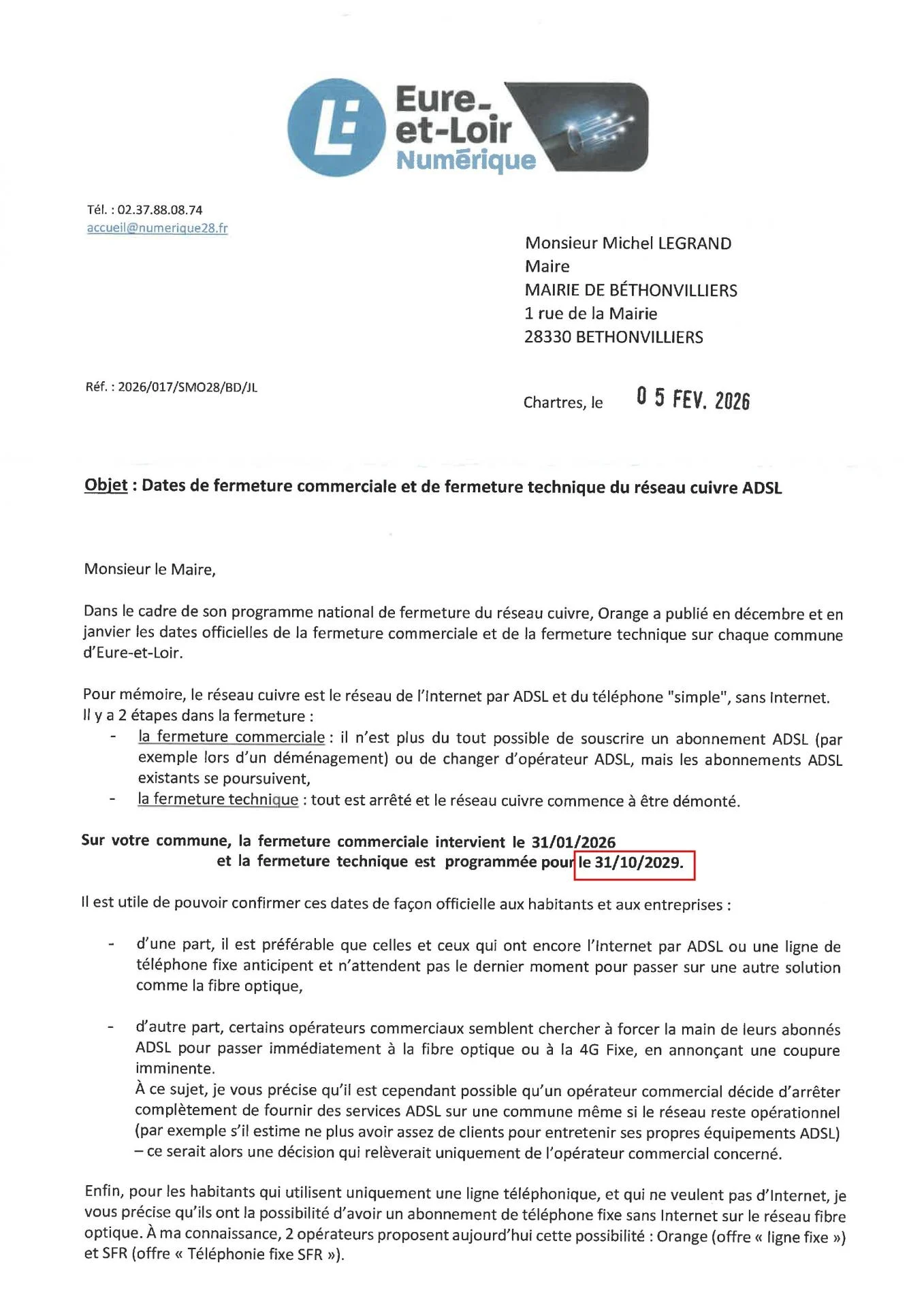 Lettre d'information ADSL